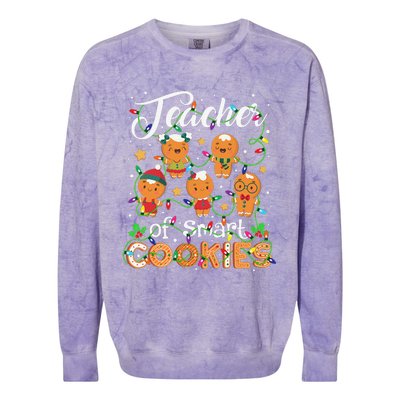 Christmas Teacher Of Smart Cookies Gingerbread Xmas Teacher Gift Colorblast Crewneck Sweatshirt