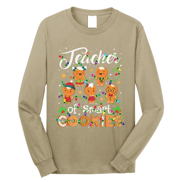 Christmas Teacher Of Smart Cookies Gingerbread Xmas Teacher Gift Long Sleeve Shirt