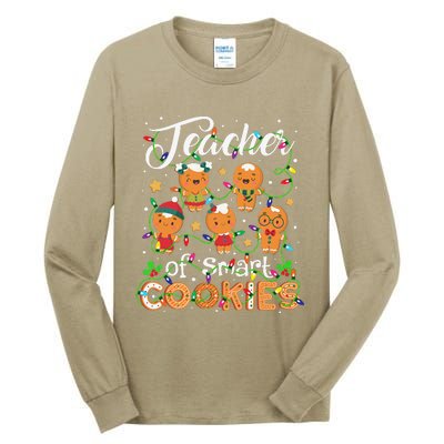 Christmas Teacher Of Smart Cookies Gingerbread Xmas Teacher Gift Tall Long Sleeve T-Shirt