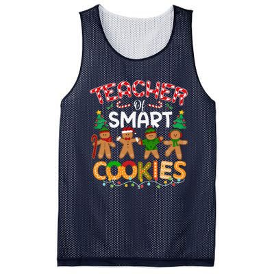 Christmas Teacher Of Smart Cookies Funny Cute Gingerbread Mesh Reversible Basketball Jersey Tank