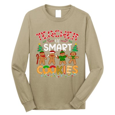 Christmas Teacher Of Smart Cookies Funny Cute Gingerbread Long Sleeve Shirt