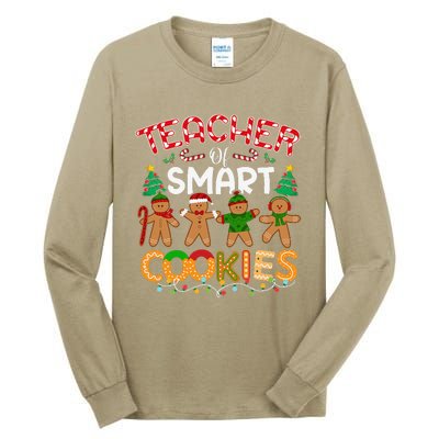 Christmas Teacher Of Smart Cookies Funny Cute Gingerbread Tall Long Sleeve T-Shirt