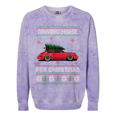 Christmas Tree Oldtimer Car Xmas Ugly Sweater Pullover Look Colorblast Crewneck Sweatshirt