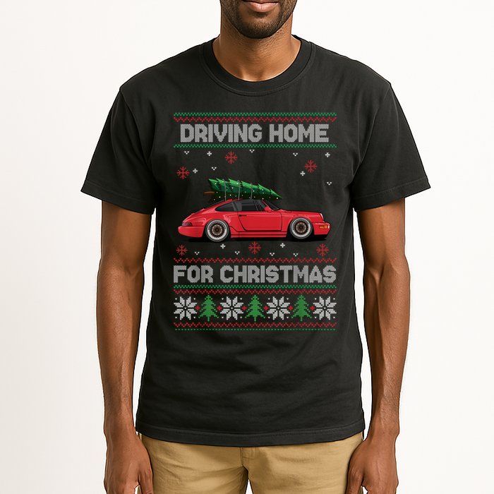 Christmas Tree Oldtimer Car Xmas Ugly Sweater Pullover Look Tall T-Shirt