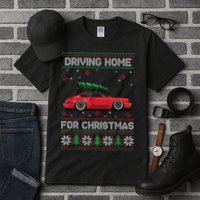 Christmas Tree Oldtimer Car Xmas Ugly Sweater Pullover Look Tall T-Shirt