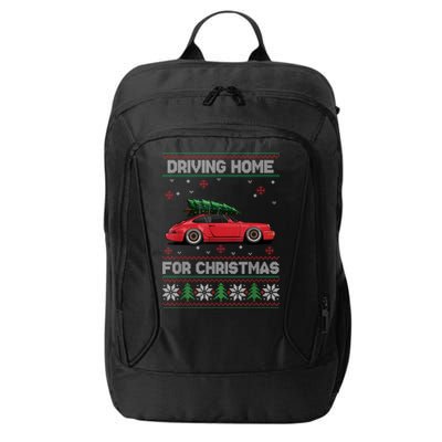 Christmas Tree Oldtimer Car Xmas Ugly Sweater Pullover Look City Backpack