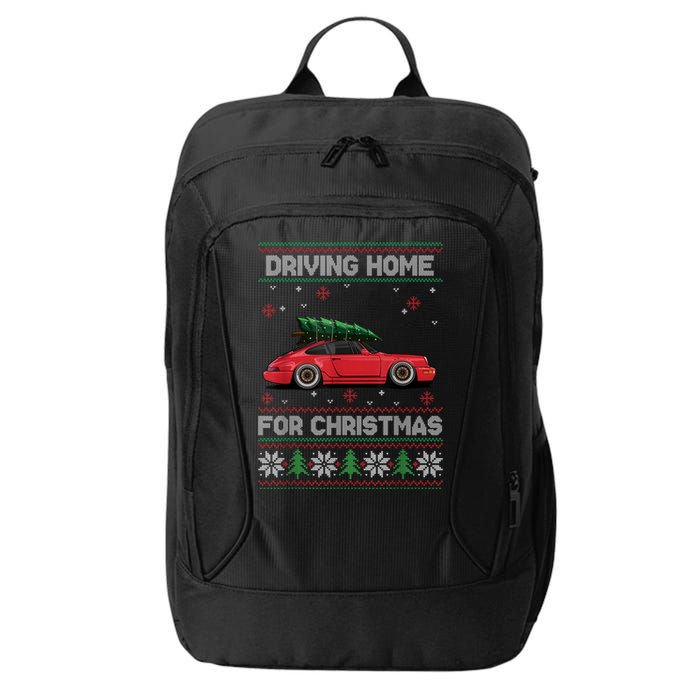Christmas Tree Oldtimer Car Xmas Ugly Sweater Pullover Look City Backpack