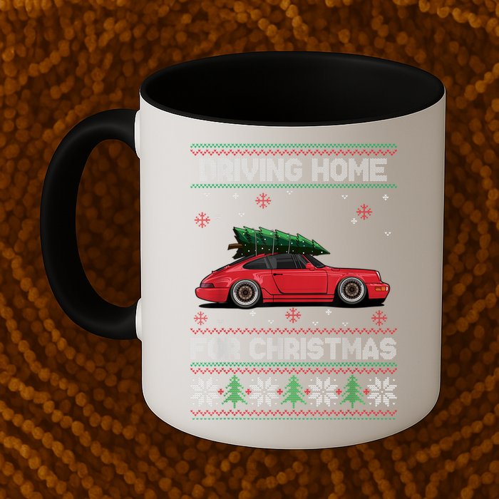 Christmas Tree Oldtimer Car Xmas Ugly Sweater Pullover Look Mug