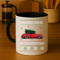 Christmas Tree Oldtimer Car Xmas Ugly Sweater Pullover Look Mug