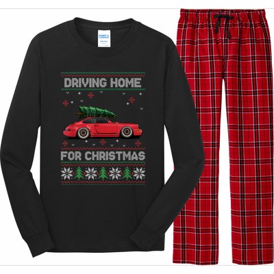 Christmas Tree Oldtimer Car Xmas Ugly Sweater Pullover Look Long Sleeve Pajama Set