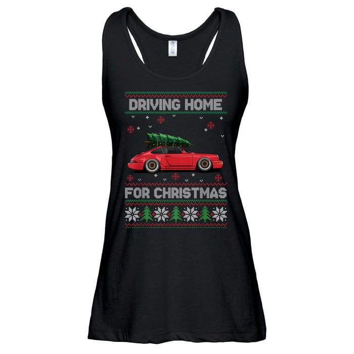 Christmas Tree Oldtimer Car Xmas Ugly Sweater Pullover Look Ladies Essential Flowy Tank