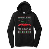 Christmas Tree Oldtimer Car Xmas Ugly Sweater Pullover Look Women's Pullover Hoodie