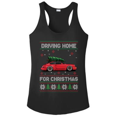 Christmas Tree Oldtimer Car Xmas Ugly Sweater Pullover Look Ladies PosiCharge Competitor Racerback Tank