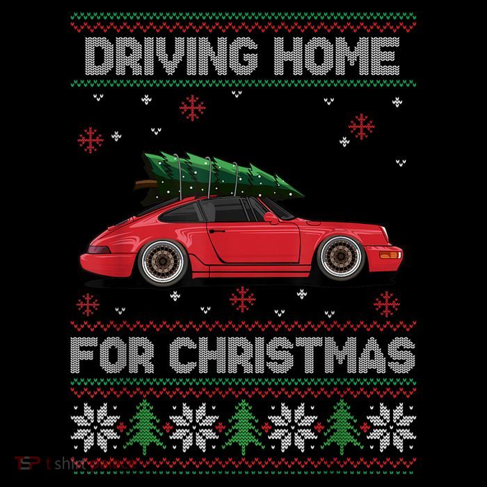 Christmas Tree Oldtimer Car Xmas Ugly Sweater Pullover Look Bag