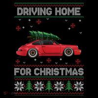 Christmas Tree Oldtimer Car Xmas Ugly Sweater Pullover Look Magnet