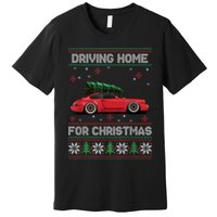 Christmas Tree Oldtimer Car Xmas Ugly Sweater Pullover Look Premium T-Shirt
