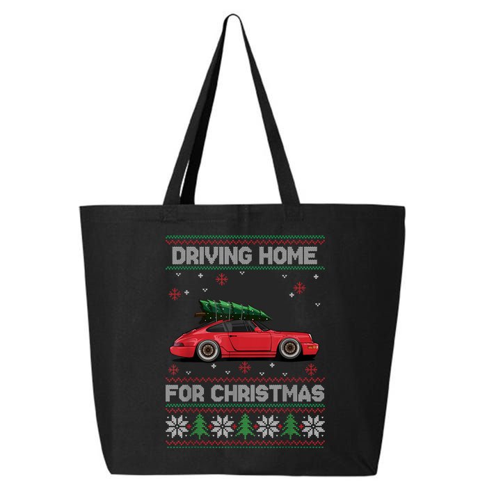 Christmas Tree Oldtimer Car Xmas Ugly Sweater Pullover Look 25L Jumbo Tote
