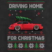 Christmas Tree Oldtimer Car Xmas Ugly Sweater Pullover Look 25L Jumbo Tote