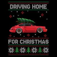 Christmas Tree Oldtimer Car Xmas Ugly Sweater Pullover Look Pom Pom 12in Knit Beanie