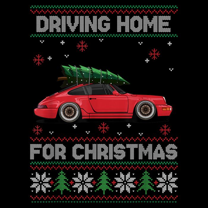 Christmas Tree Oldtimer Car Xmas Ugly Sweater Pullover Look Toddler Sweatshirt