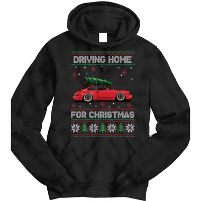 Christmas Tree Oldtimer Car Xmas Ugly Sweater Pullover Look Tie Dye Hoodie