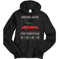 Christmas Tree Oldtimer Car Xmas Ugly Sweater Pullover Look Tie Dye Hoodie