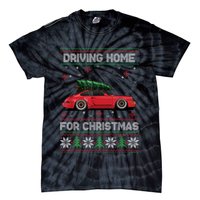 Christmas Tree Oldtimer Car Xmas Ugly Sweater Pullover Look Tie-Dye T-Shirt
