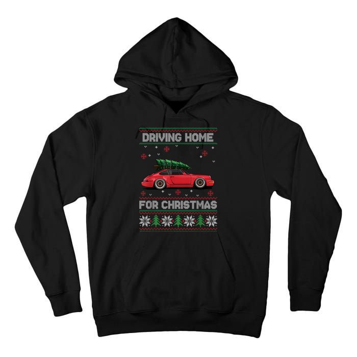 Christmas Tree Oldtimer Car Xmas Ugly Sweater Pullover Look Tall Hoodie