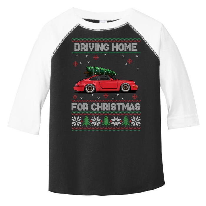 Christmas Tree Oldtimer Car Xmas Ugly Sweater Pullover Look Toddler Fine Jersey T-Shirt