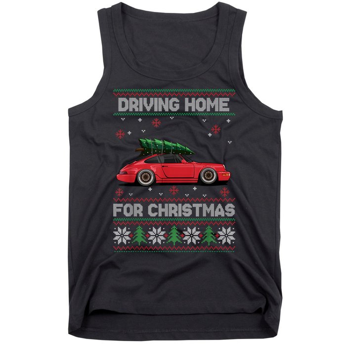 Christmas Tree Oldtimer Car Xmas Ugly Sweater Pullover Look Tank Top