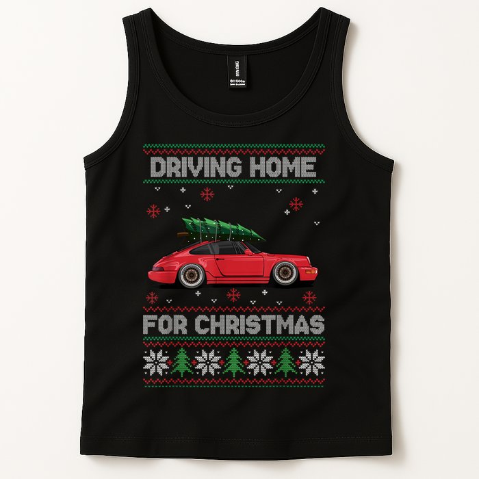 Christmas Tree Oldtimer Car Xmas Ugly Sweater Pullover Look Tank Top
