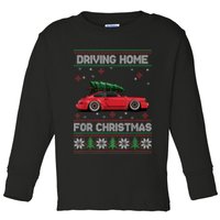 Christmas Tree Oldtimer Car Xmas Ugly Sweater Pullover Look Toddler Long Sleeve Shirt