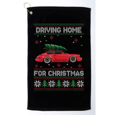 Christmas Tree Oldtimer Car Xmas Ugly Sweater Pullover Look Golf Towel