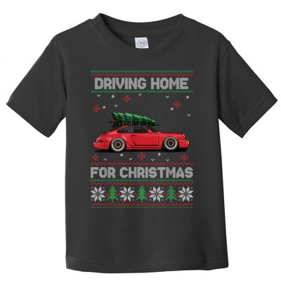 Christmas Tree Oldtimer Car Xmas Ugly Sweater Pullover Look Toddler T-Shirt