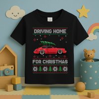 Christmas Tree Oldtimer Car Xmas Ugly Sweater Pullover Look Toddler T-Shirt