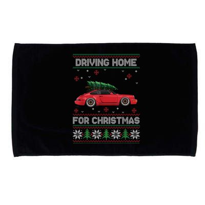 Christmas Tree Oldtimer Car Xmas Ugly Sweater Pullover Look Microfiber Hand Towel