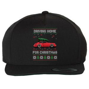 Christmas Tree Oldtimer Car Xmas Ugly Sweater Pullover Look Wool Snapback Cap