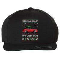 Christmas Tree Oldtimer Car Xmas Ugly Sweater Pullover Look Wool Snapback Cap