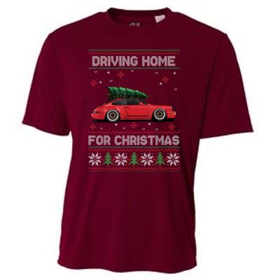 Christmas Tree Oldtimer Car Xmas Ugly Sweater Pullover Look Cooling Performance Crew T-Shirt