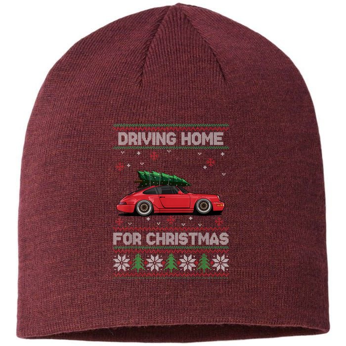 Christmas Tree Oldtimer Car Xmas Ugly Sweater Pullover Look Sustainable Beanie