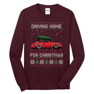 Christmas Tree Oldtimer Car Xmas Ugly Sweater Pullover Look Tall Long Sleeve T-Shirt