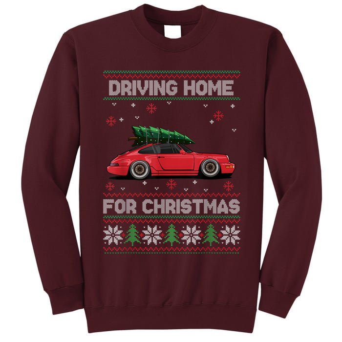 Christmas Tree Oldtimer Car Xmas Ugly Sweater Pullover Look Tall Sweatshirt