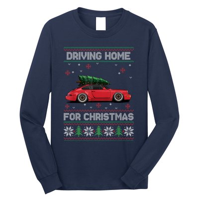 Christmas Tree Oldtimer Car Xmas Ugly Sweater Pullover Look Long Sleeve Shirt