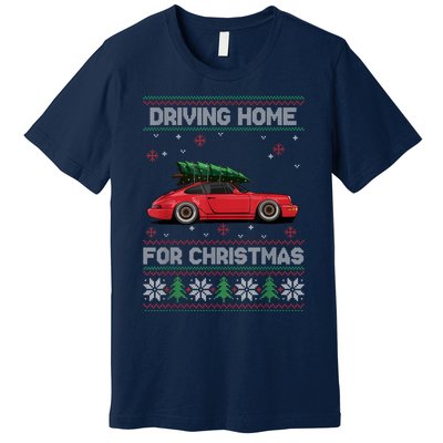 Christmas Tree Oldtimer Car Xmas Ugly Sweater Pullover Look Premium T-Shirt