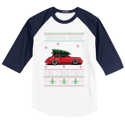 Christmas Tree Oldtimer Car Xmas Ugly Sweater Pullover Look Baseball Sleeve Shirt