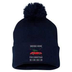 Christmas Tree Oldtimer Car Xmas Ugly Sweater Pullover Look Pom Pom 12in Knit Beanie