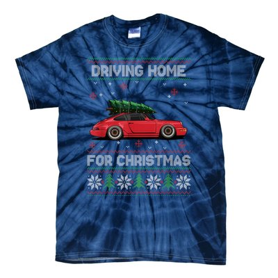 Christmas Tree Oldtimer Car Xmas Ugly Sweater Pullover Look Tie-Dye T-Shirt