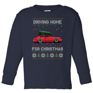 Christmas Tree Oldtimer Car Xmas Ugly Sweater Pullover Look Toddler Long Sleeve Shirt