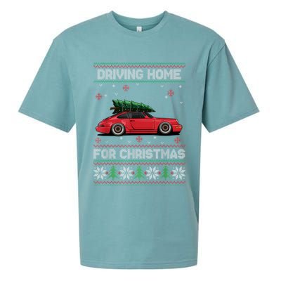 Christmas Tree Oldtimer Car Xmas Ugly Sweater Pullover Look Sueded Cloud Jersey T-Shirt