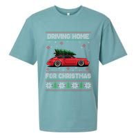 Christmas Tree Oldtimer Car Xmas Ugly Sweater Pullover Look Sueded Cloud Jersey T-Shirt